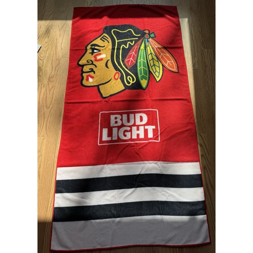 Chicago Blackhawks Beach Towels 57 x 29 Hockey, Bud Lite,‎  Set of 2 NEW